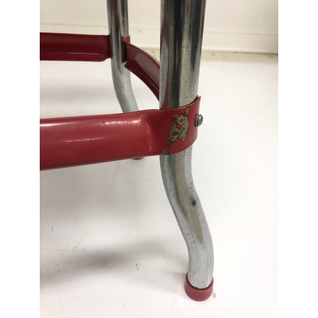 Vintage Industrial Red Metal Bar Stool by Stool Chairish