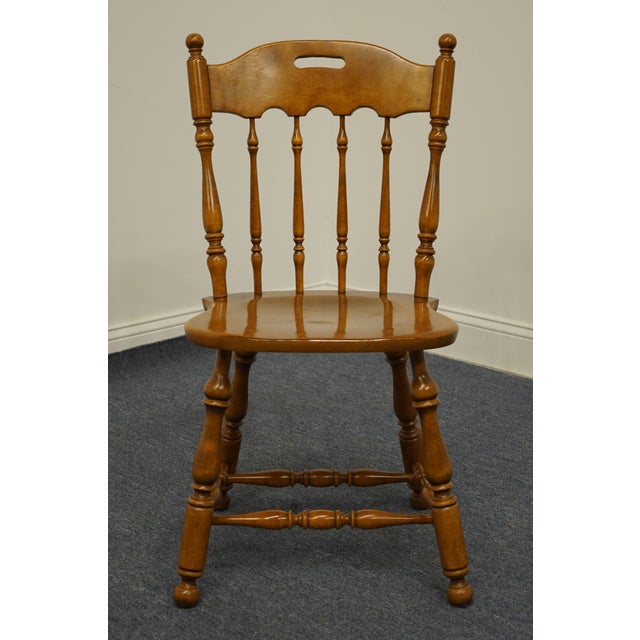 Ethan Allen Ethan Allen Heirloom Nutmeg Maple Colonial Early American Spindle Back Dining Side Chair 10-6002 For Sale - Image 4 of 10