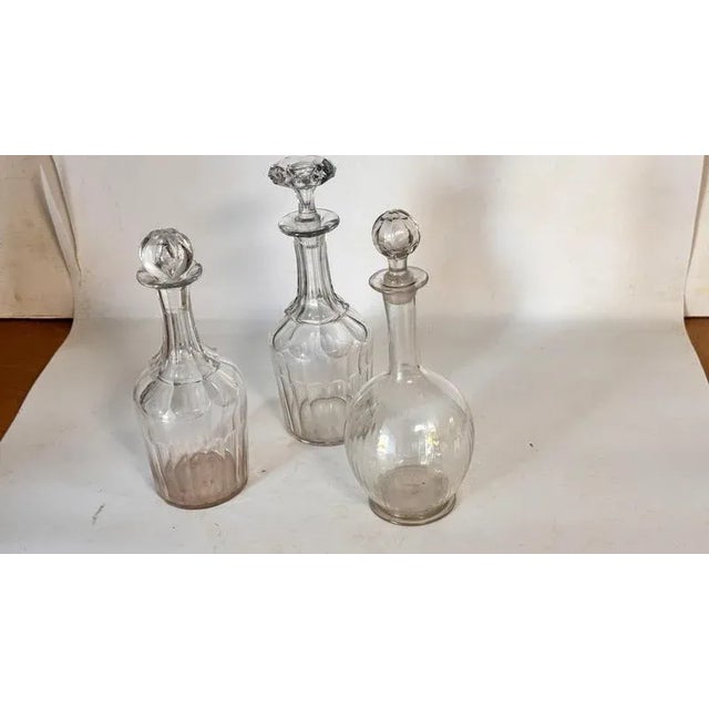 French Crystal Decanters from Baccarat, 1970s, Set of 3 For Sale - Image 4 of 15