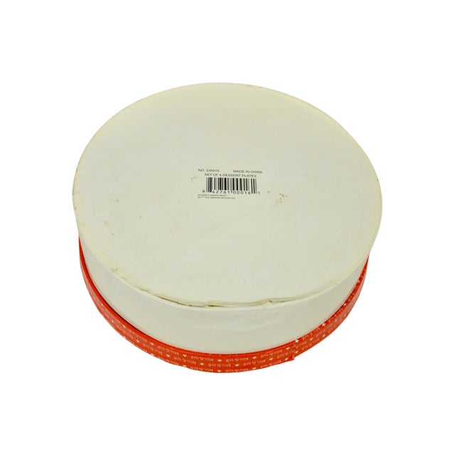 Transitional Red Heart 8” Ceramic Plates, Set of 4 For Sale - Image 3 of 4