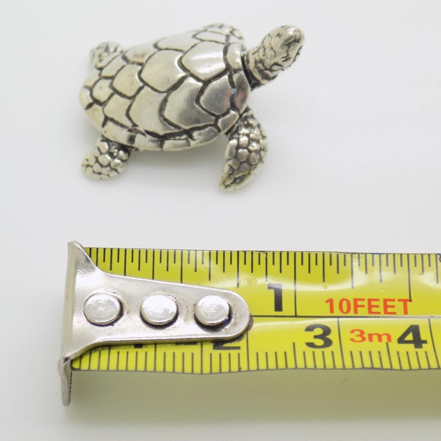 Vintage Italian Handmade Silver Loggerhead Sea Turtle Figurine, 1980s For Sale - Image 10 of 11