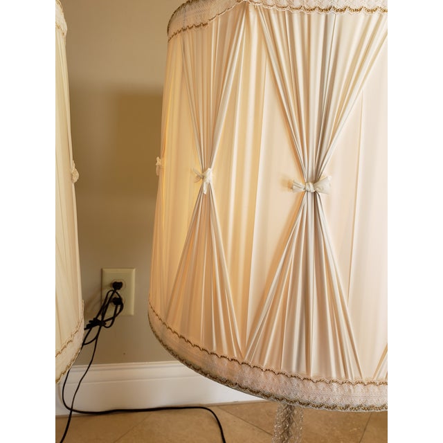 Brass Mid 20th Century Westwood Hollywood Regency Glass and Brass Column Lamps For Sale - Image 8 of 17