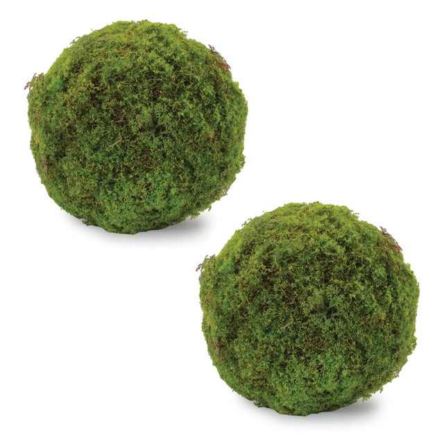 Add a natural touch to your space with this set of two Faux Moss Orbs. Featuring lifelike green faux moss foliage in an...