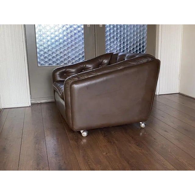 Vintage Leather C610 Lounge Chair by Geoffrey Harcourt for Artifort, 1960s For Sale - Image 7 of 13