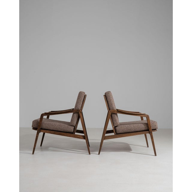 Taupe 19th Century France Mid-century Modern Taupe Wood Armchair For Sale - Image 8 of 11