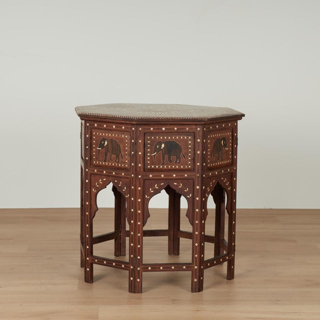 English Antique Anglo Indian Inlaid Table or Stand For Sale - Image 3 of 16