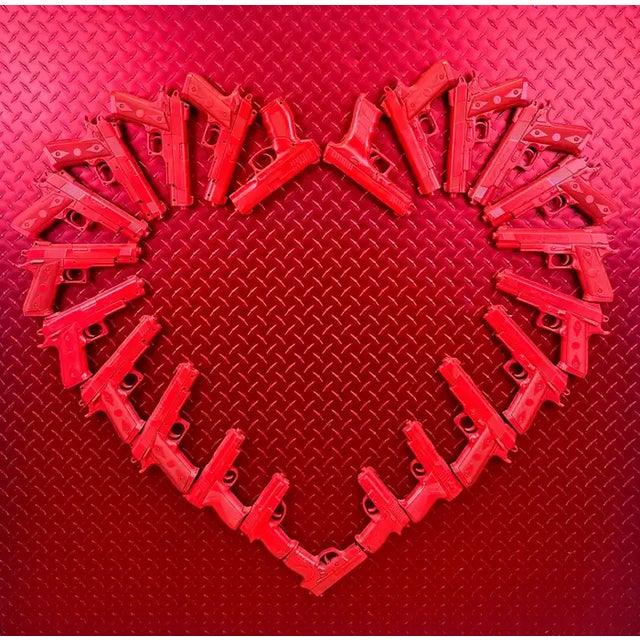 Traditional Charles Gitnick Heart of Guns Red Conceptual Mix Media 2024 For Sale - Image 3 of 17
