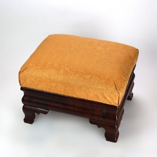 Antique American Empire Classical Flame Mahogany Footstool C1840 For Sale - Image 6 of 11