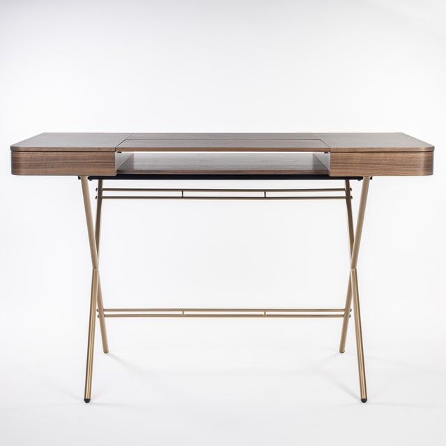 Brown Cosimo Desk with Walnut Veneer Top by Marco Zanuso Jr. for Adentro, 2017 For Sale - Image 8 of 16
