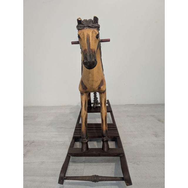 1920s Antique Wooden Rocking Horse, 1920s For Sale - Image 5 of 16