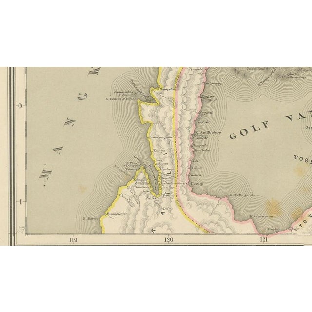 Black Antique Maps of Celebes Sulawesi - Dornseiffen in the Dutch East Indies, 1884, Set of 2 For Sale - Image 8 of 12