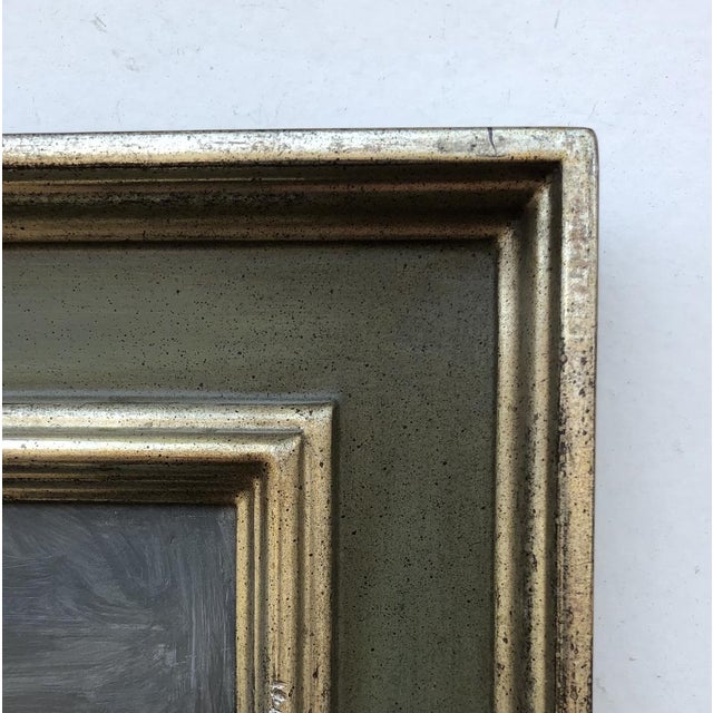 Albert Joseph Januarius Di Décarli, Paysage d'un village enneigé, Oil on Wood, Framed For Sale - Image 6 of 9