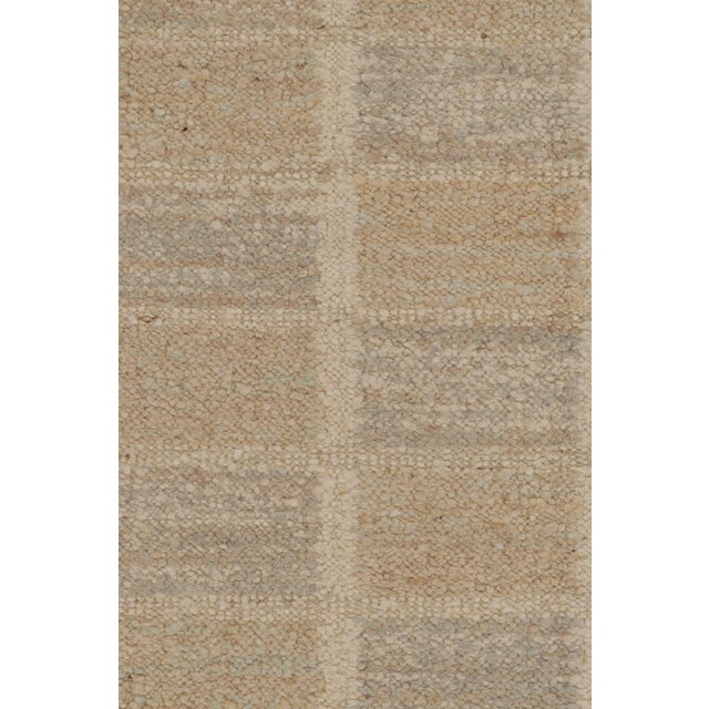 Rug & Kilim’s Custom Scandinavian Kilim in Brown and Gray Geometric Patterns For Sale In New York - Image 6 of 10