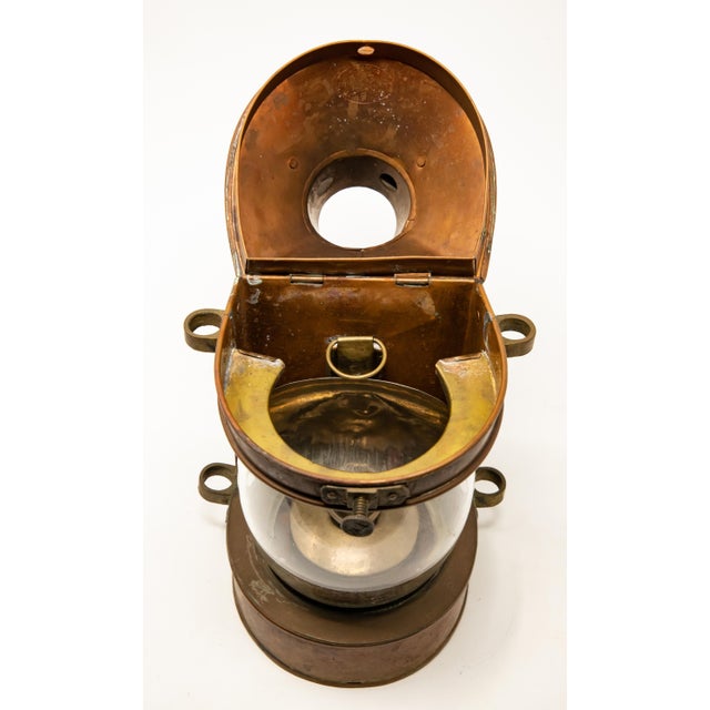 Mid-Century Copper Masthead Ship Lantern For Sale - Image 10 of 11