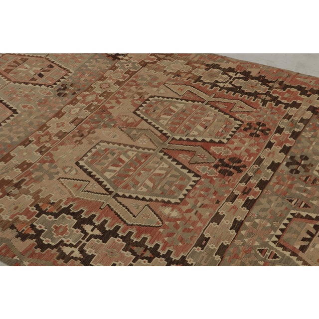 Rug & Kilim Vintage Esme Beige Blue and Red Wool Kilim Rug by Rug & Kilim For Sale - Image 4 of 8
