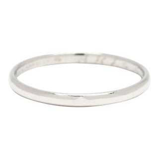 Antique Art Deco Thin Plain Band, Platinum, Ring Size 5.5, Stackable For Sale