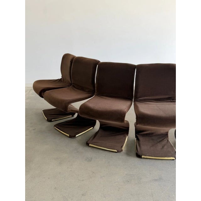 Vintage Z Chairs Attributed to Gaston Rinaldi- Set of 8 For Sale - Image 12 of 14