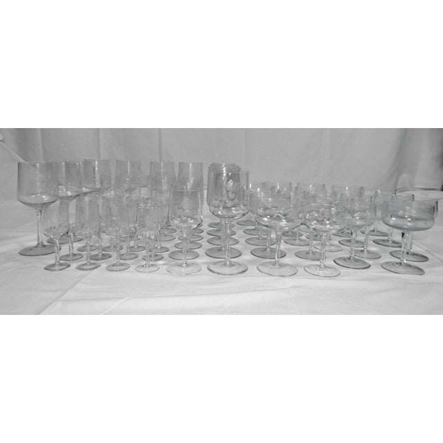 Society Crystal 1970-58 Crystal Wine Glasses Set- 5 Sizes -delicate flower etched design Shadow Rose by Society Crystal...