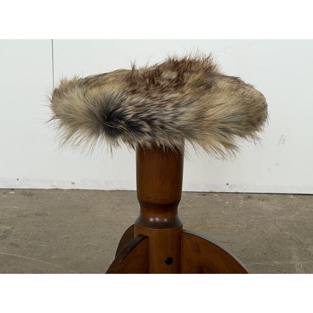 Mid-Century Modern Vintage Scandinavian Sculptural Oak Tripod Stool, 1940s For Sale - Image 3 of 7