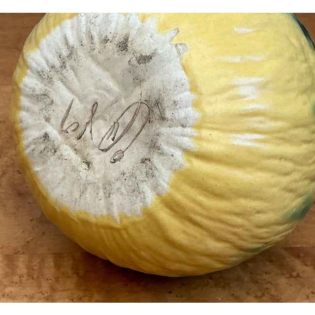 Vintage Yellow and Green Ceramic Gourd For Sale - Image 9 of 14