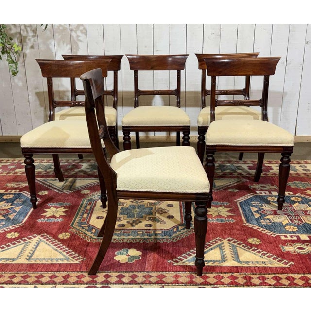 Vintage English Armchairs and Side Chairs in Mahogany, 1950s, Set of 8 For Sale - Image 13 of 18