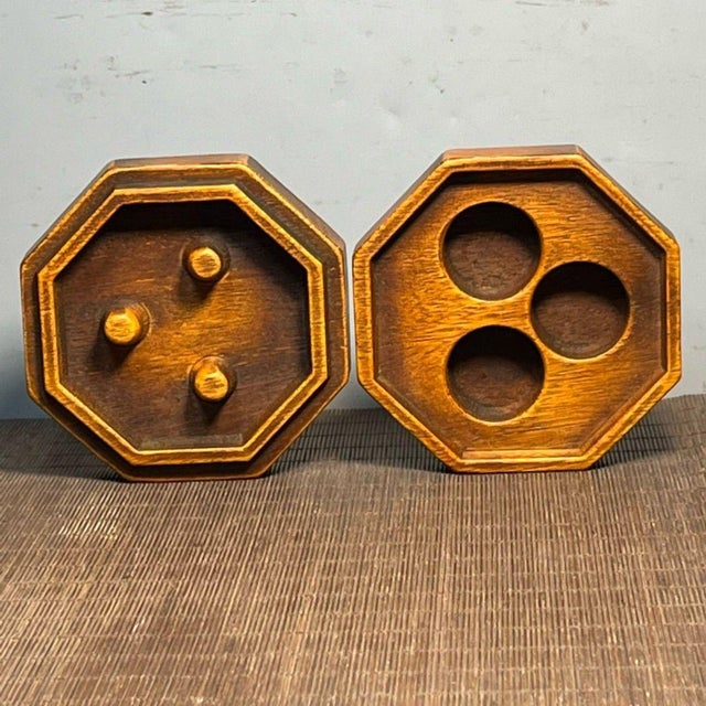Vintage Rosewood Octagonal Box | Faux Gemstone Inlay | Chinoiserie Trinket Box For Sale - Image 4 of 8