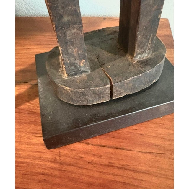 African Carved Wood Figure Standing From the Bamana Tribe (17” Tall) For Sale - Image 6 of 7