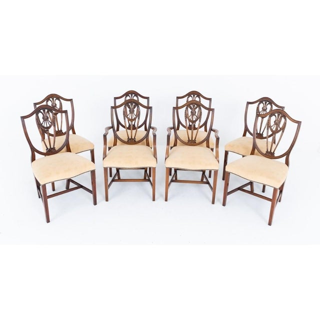 1920s Hepplewhite Dining Chairs in Mahogany, 1920s, Set of 8 For Sale - Image 5 of 8