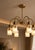 Mid-Century Modern Modern 6 Light Brass Chandelier, Alabaster Glass Pendant Light, Mid Century Ceiling Fixture, Luxury Dining Room Lighting For Sale - Image 3 of 6