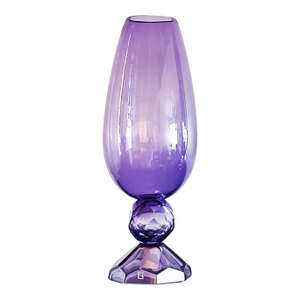 Fendi Casa Hand-Blown Vetri Glass Artístico Murano Vase, Amethyst Faceted Cut
