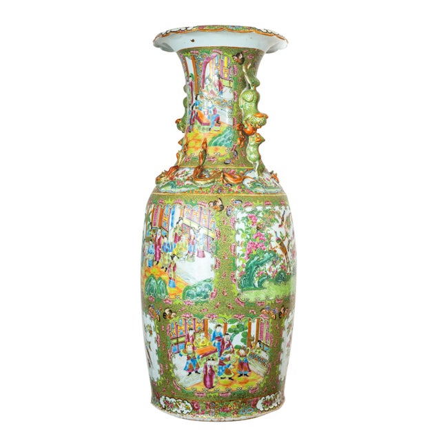 Canton Famille Rose Large Baluster Vase, Qing Dynasty, Ca. 1840 For Sale - Image 6 of 13