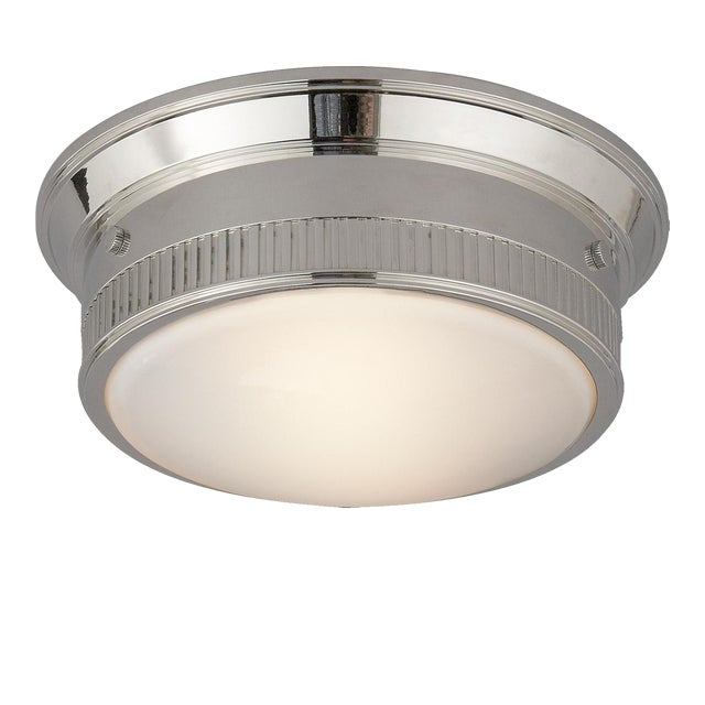 Thomas O'Brien for Visual Comfort Signature Calliope Marine Flush Mount in Polished Nickel For Sale