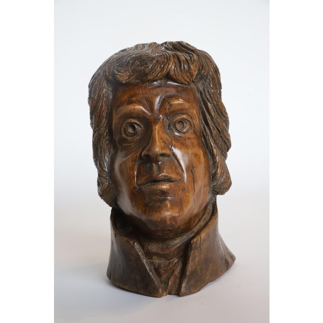 Early 20th Century Hand Carved Wooden Head Scutlpture For Sale In Oklahoma City - Image 6 of 13