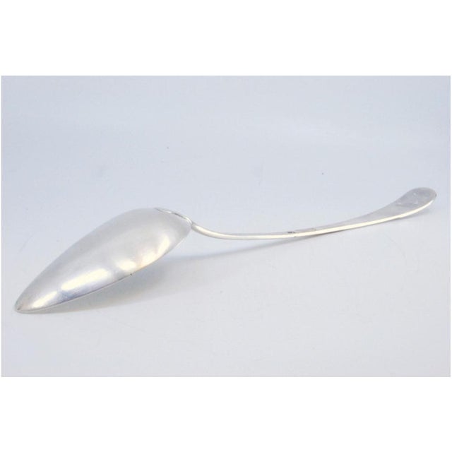 Rice and Serving Spoon in Plain Silver with Grooves on the Handle For Sale - Image 6 of 10