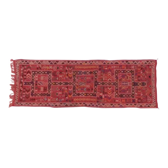 1960s Vintage Moroccan Runner 2'9" X 8'1" For Sale