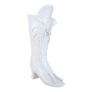 White Ceramic Ladies' Boot Vase, 1970’s