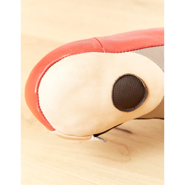 Mid-Century Modern Leather Pouf, Switzerland, 1960s For Sale - Image 7 of 12