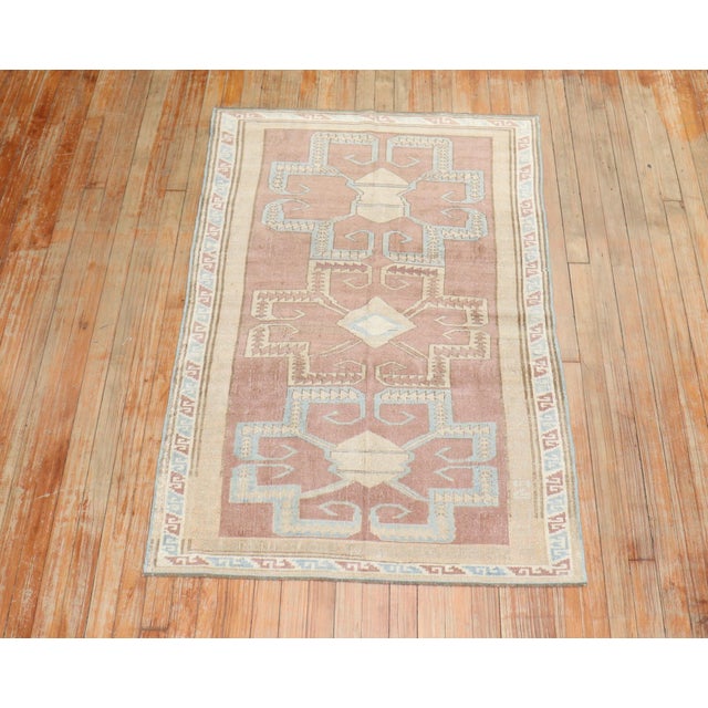 Mid 20th Century Zabihi Collection Mauve Scatter Rug - 3'2" x 4'9" For Sale - Image 4 of 6