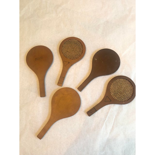 Pickle Ball Tennis Racket Coasters Mid Century For Sale - Image 4 of 9