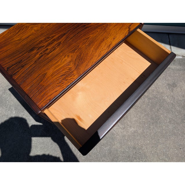 Danish Mid Century Modern Rosewood Nightstand/End Table, C1960s For Sale - Image 9 of 11