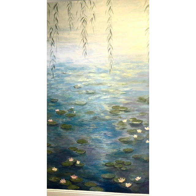 Monet Hand Painted Canvas Panel of Monet’s Waterlilies 1 For Sale - Image 4 of 12