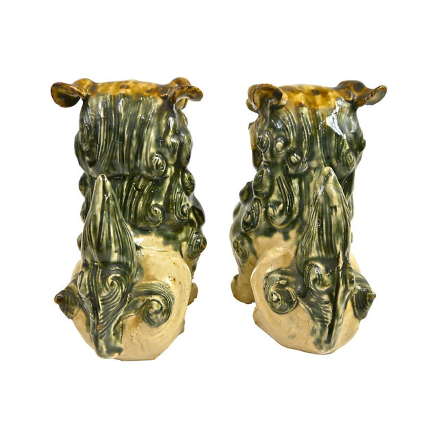 Hand Sculpted Drip Glaze Foo Dogs A Pair Chairish