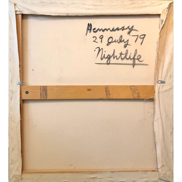 Richard Hennessy, 1979 Large Colorful Abstract Oil Painting "Nightlife" Jazz Inspired Art, 1979 For Sale In Miami - Image 6 of 10