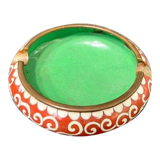 Vintage Cloisonné Copper Enameled Ashtray, Circa 1930s 1940s For Sale