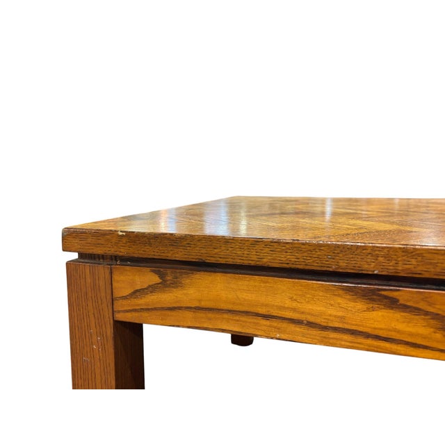 Mid-Century Modern Mid-Century Modern Oak Parquet Coffee Table With Herringbone Top For Sale - Image 3 of 10