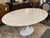 Nj Modern Furniture Saarinen-Style Oval Carrara Marble Tulip Dining Table For Sale - Image 4 of 14