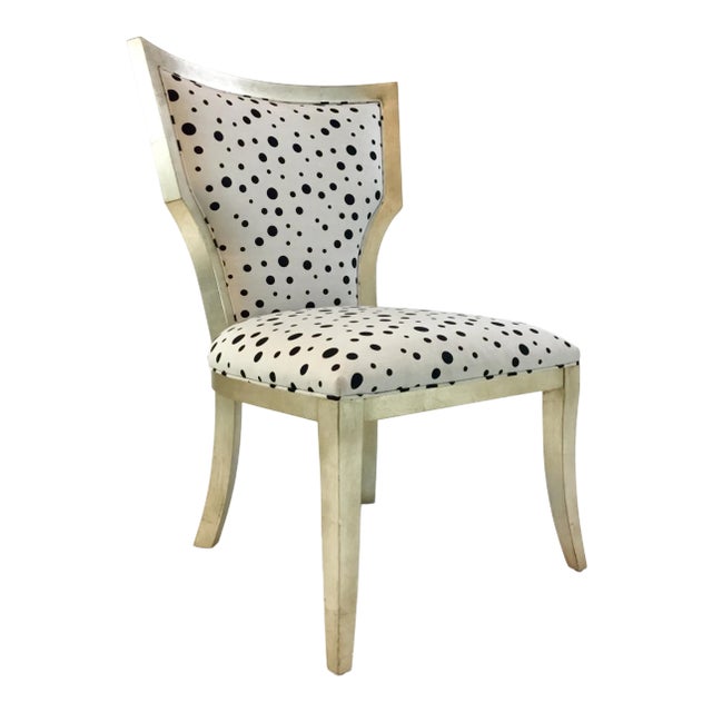 Currey & Co. Modern Black and White Garbo Side Chair For Sale