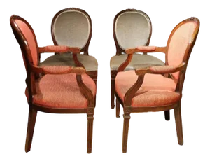 Antique Dining Room Chairs in Mahogany, Set of 4