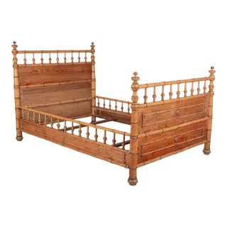 19th Century French Faux Bamboo Bed For Sale