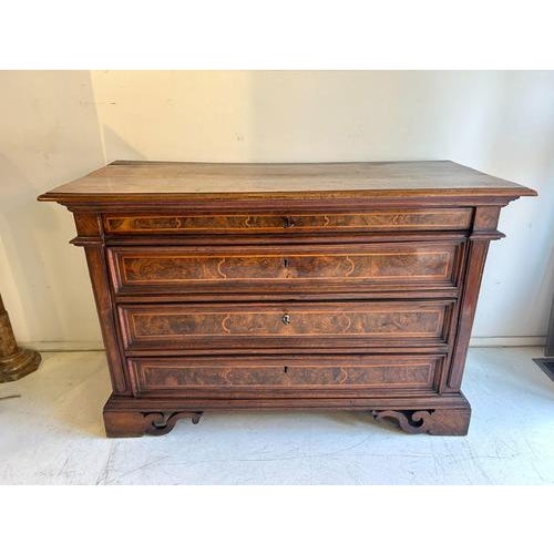 Chest of Drawers with Maple and Walnut Burl Inlays, 17th Century For Sale - Image 3 of 10
